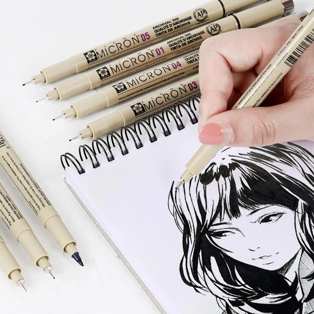 Маркеры для рисования Sakura ручка Pigma Micron мягкие кисть набросок набор 005 01 02 03 04 05 08 1 0