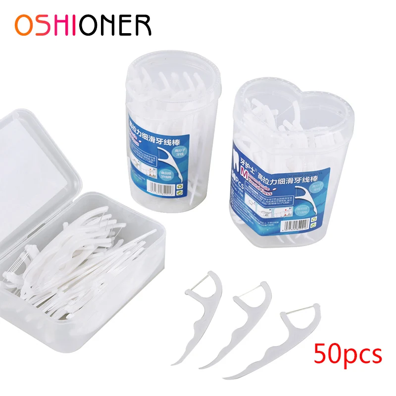 Одноразовая зубная нить Oshioner 50 шт. для взрослых палочка чистки зубов чистка уход