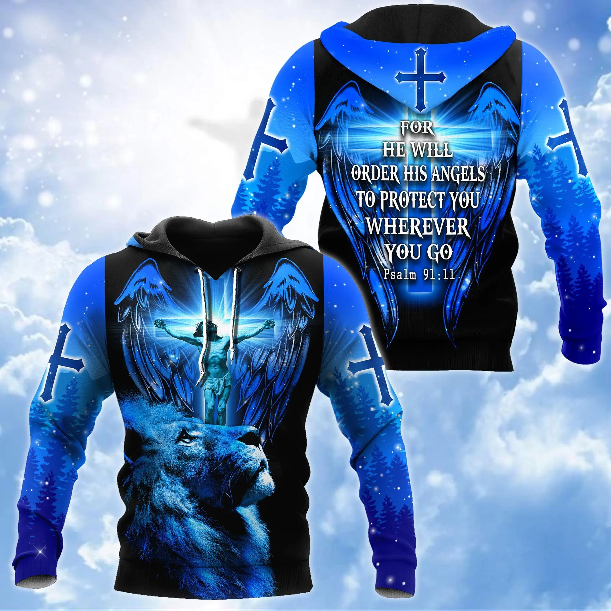 

Brand hoodie Jesus tattoo, 3D printing men's sweatshirt Harajuku streetwear zipper pullover jacket casual sportswear model-29
