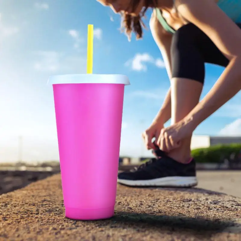 2020 лучшие 24oz пластиковые стаканы для холодной воды Меняющие цвет Dis изменение