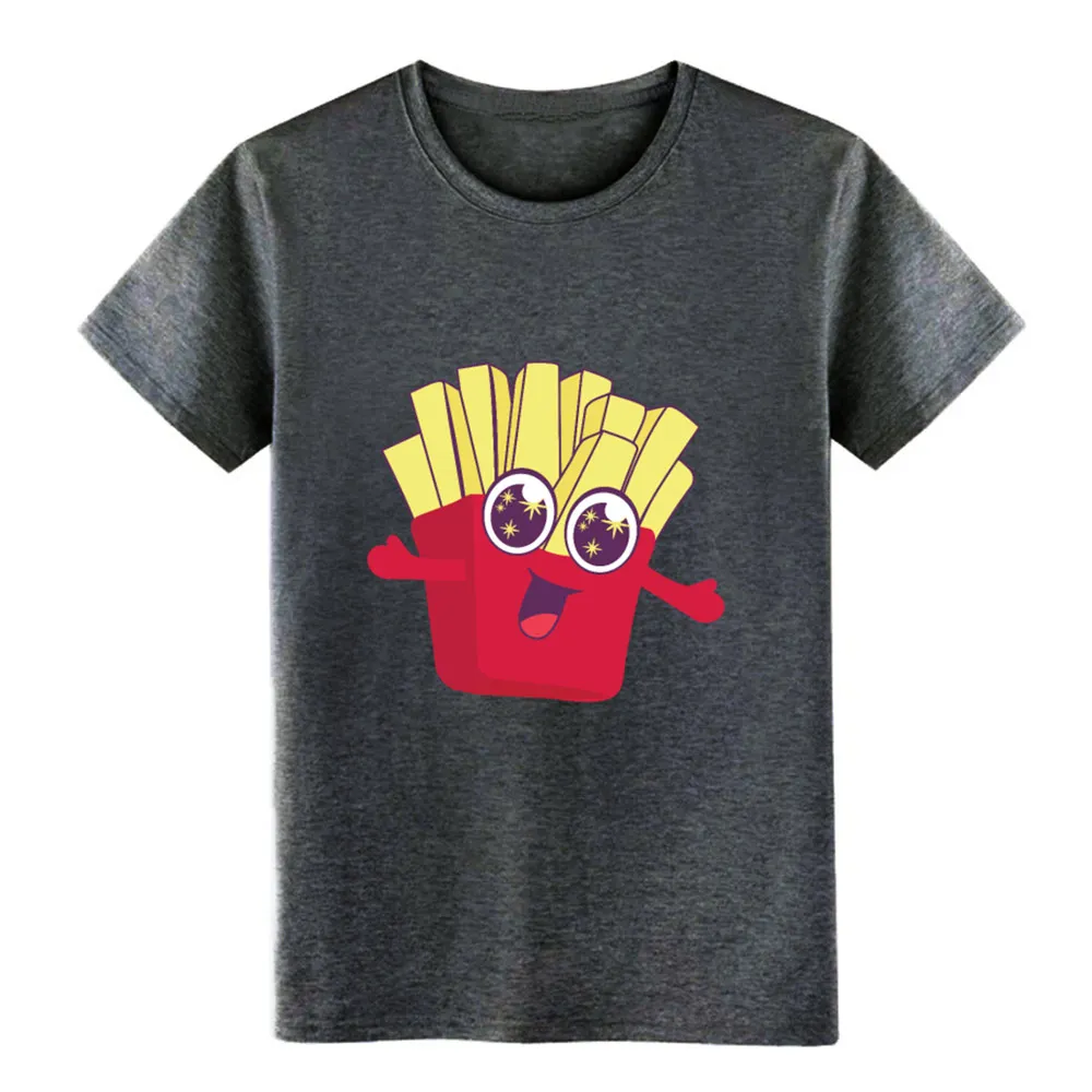kawaii french fries t shirt men Custom cotton S-XXXL Costume Fit Humor summer Vintage | Мужская одежда