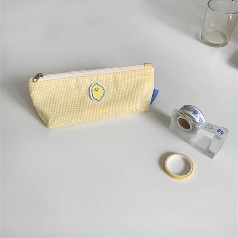 Симпатичный чехол для карандашей с лимоном простая сумка хранения сумка-клатч