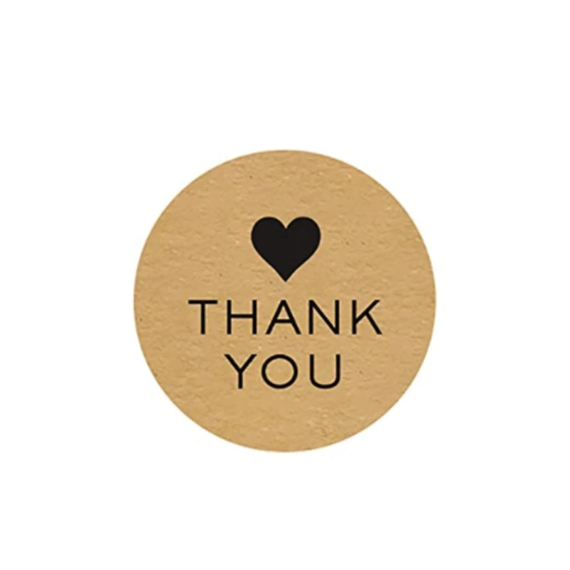 500 круглые счастливая почта деловые наклейки 1 дюйм коричневый подарок ручные