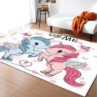 pink cartoon unicorn pattern 3d carpets children bedroom play rug kids room game carpet baby crawl mat child christmas gift rugs