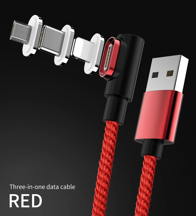 Магнитный кабель 90 градусов usb c Micro usb type C кабель для быстрой зарядки L-Line Micro usb type-C магнитное зарядное устройство для iphone X xiaomi