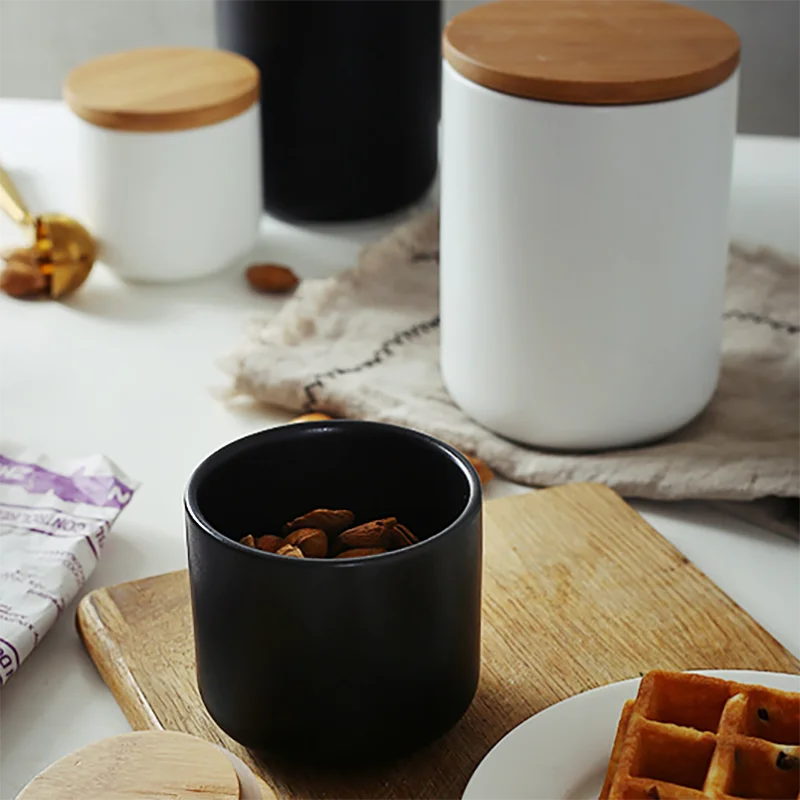 Коробка для чая ручной работы керамическая бамбуковая крышка контейнер кофейных