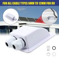 double wire entry gland box solar panel roof wire entry gland box cable motorhome white double hole rv yacht car accessories