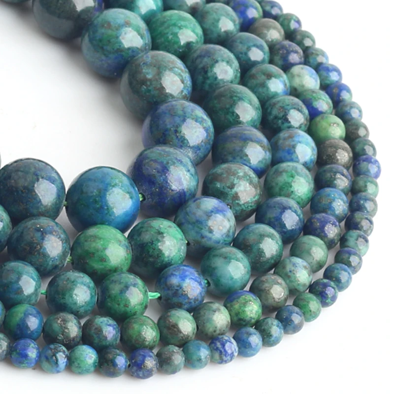 Круглые бусины Феникса лазули малахита из натурального камня 4/6/8/10/12 мм для