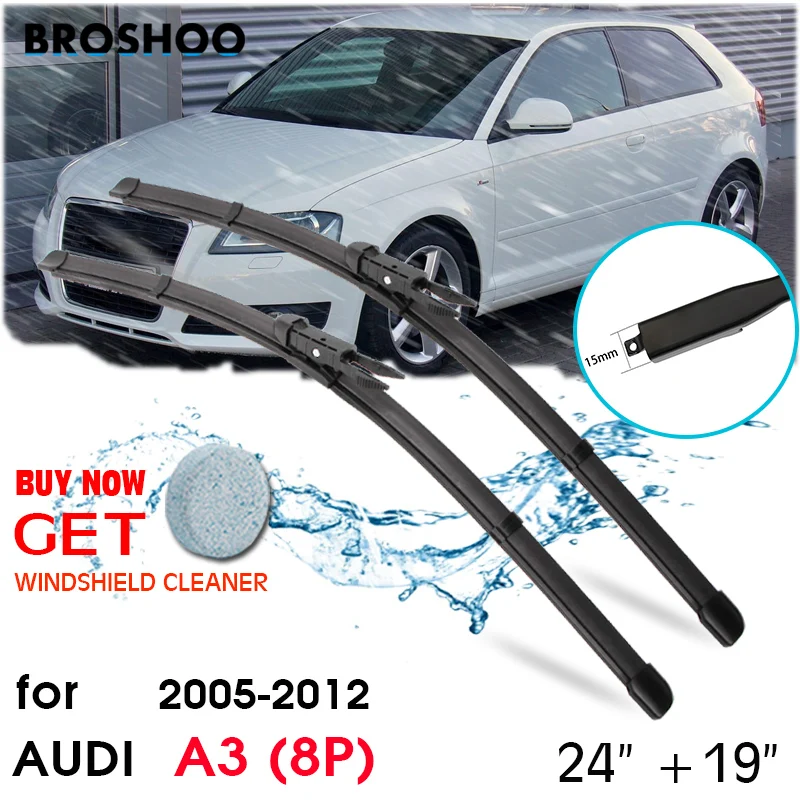 

Car Wiper Blade Front Window Windscreen Windshield Wipers Blades Pinch Tab Auto Accessories For Audi A3 (8P) 24"+19" 2005-2012