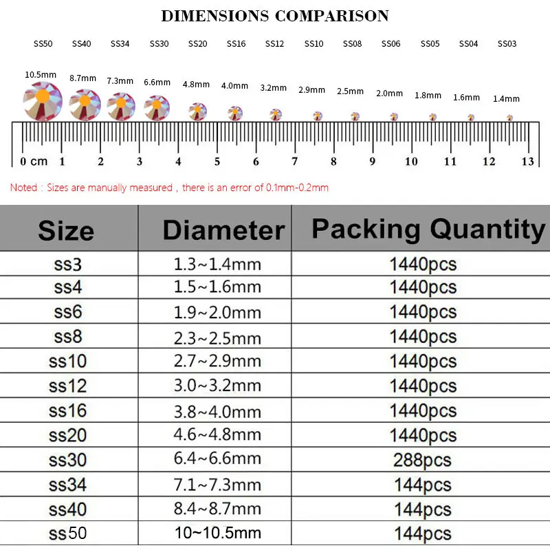 

1440pcs Mix Size Hotfix Rhinestone Shiny DMC Glass Strass Iron On Crystal Hotfix Rhinestones Crystal SS4-SS30 for Fabric Garment