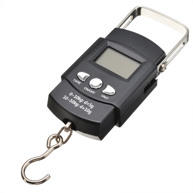 50 кг 10 г портативные электронные весы Висячие крюки на батарейках Рыбалка