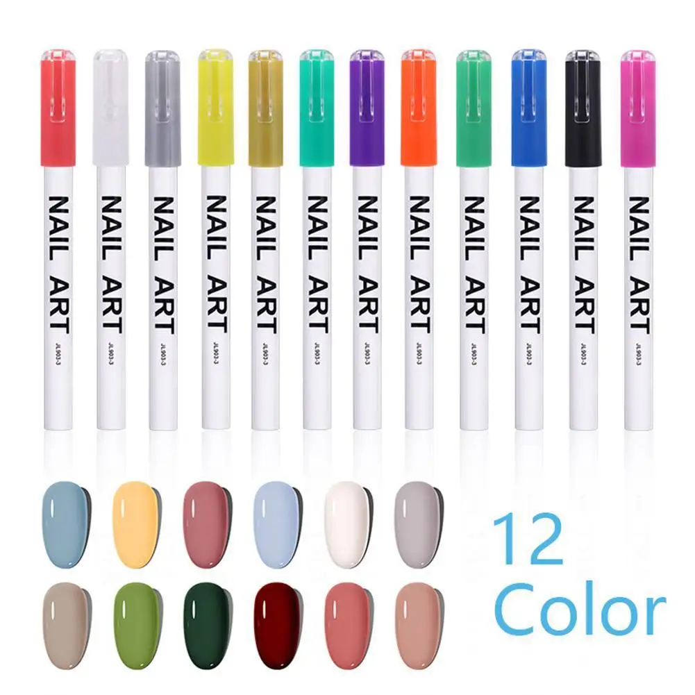 

12 Colors Gel Nail Polish Pen Lazy Pen Multi-Color Optional UV Nail Art Gel Lacquer Gel Paint Waterproof Quick-Drying