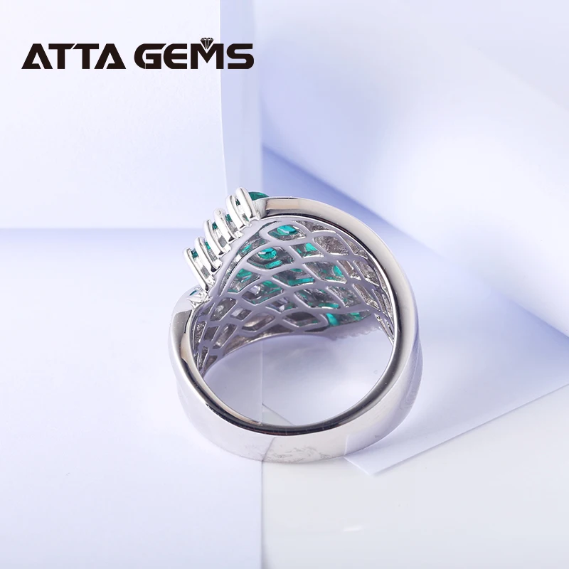 Кольцо унисекс из серебра с изумрудом 3 карата|ring oval|ring ringring sterling |