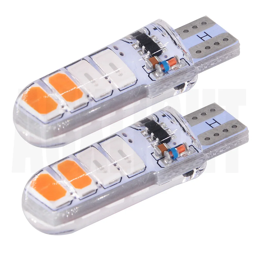 Двухцветная автомобильная светодиодная лампа T10 5630 8smd двухцветная лампа-вспышка