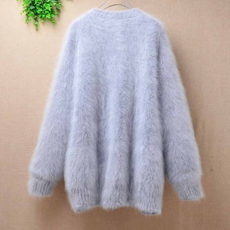 Высокое качество Длинные ангорские кроличьи волосы Свободные рукава летучая