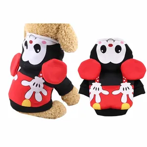 2019 Рождественский костюм собаки зимнее пальто для собаки для маленьких средних собак Милая одежда для щенков с принтом для Чихуахуа Йоркширский Пудель XS-XXL