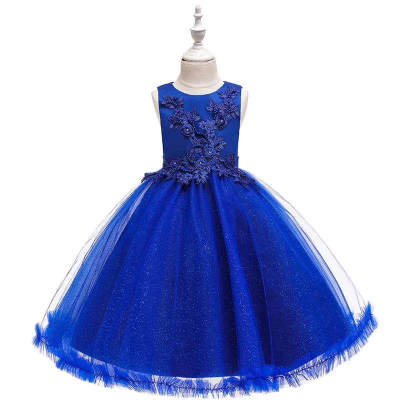 Kids Princess girls dresses 3-12T summer child costume sleeveless print baby girl's clothes children Birthday party dress | Детская