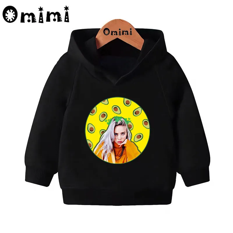 Детские толстовки Billie Eilish в стиле хип-хоп; Детские повседневные толстовки с капюшоном; пуловер для малышей; топы для девочек и мальчиков; осенняя одежда; KMT4545