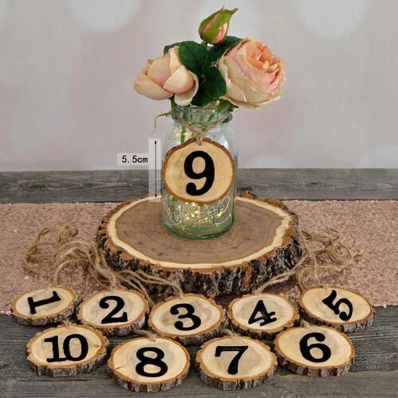1 10 цифр деревенский деревянный висячий орнамент номер стола фигурная карточка