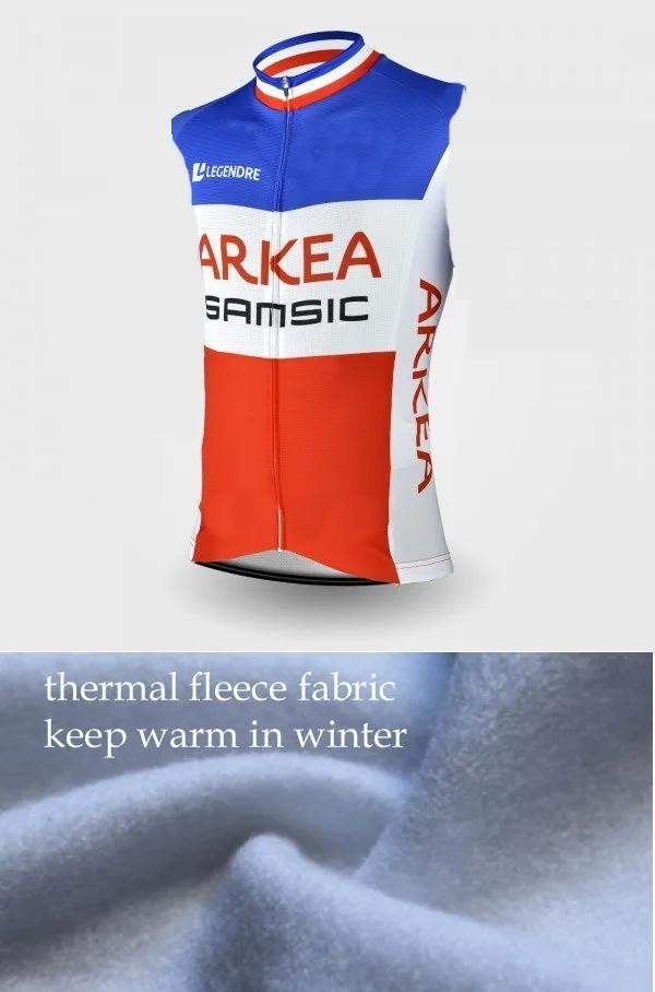 

WINTER FLEECE THERMAL 2020 ARKEA SAMSIC TEAMFRANCE ONLY SLEEVLESS VEST CYCLING JERSEY WEAR ROPA CICLISMO SIZE XS-4XL