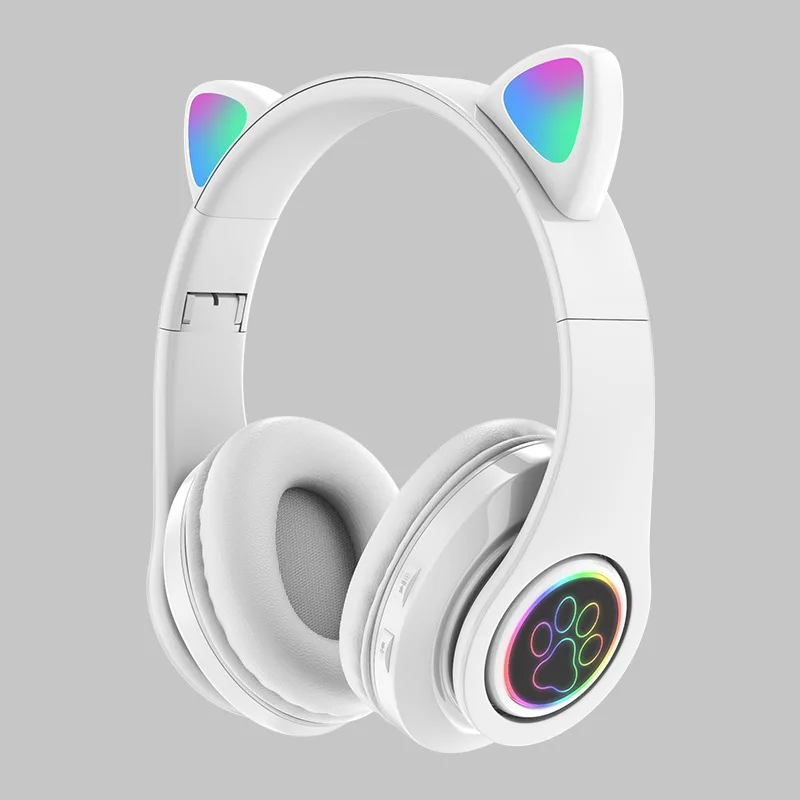 

Wireless Headset Bluetooth 5.0 With Rainbow Led Light Hifi Sound Noise reduction Headphone For Phone Tablet Computer
