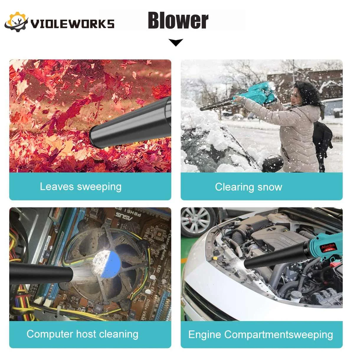 

2 In 1 Cordless Air Blower 288V 1500W 19000R/Min Electric Suction & Blowing Leaf Dust Collector Cleaner For Makita 18V Battery