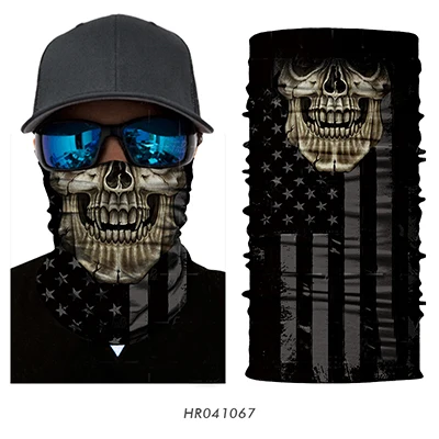 067 3D Skull Seamless Magic Neck Gaiter Skeleton Face Mask Shield Running Cycling Fishing Bike Bandana Headband Tube Scarf Men Women - Цвет: 067