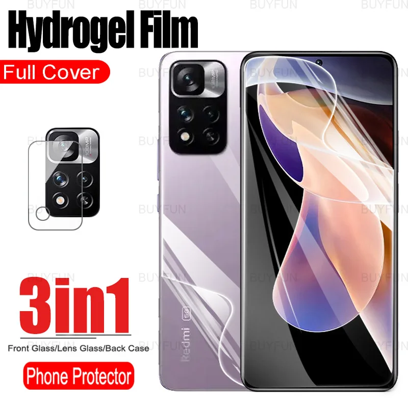

3in1 Hydrogel Film For Xiaomi Redmi Note 11 Pro Phone Front Back protect film For redmi redmy note11 pro plus Camera Lens Film