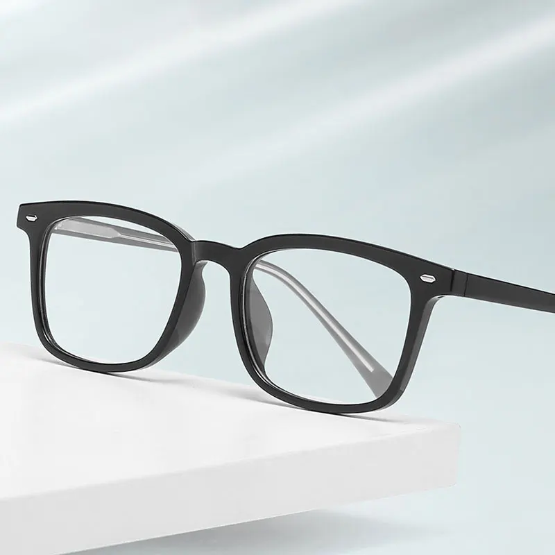 

Blue Light Blocking Glasses Frame for Men and Women Prescription Full Rim Plastic White and Black Rectangular High Quality