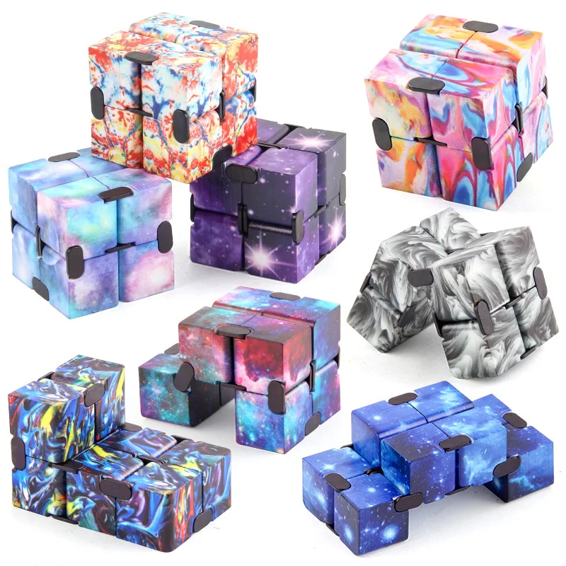 Starry Sky Infinity Magic Cube Square Puzzle Toys Relieve Stress Hand Game Four Corner Maze Toys Children Adult Decompression
