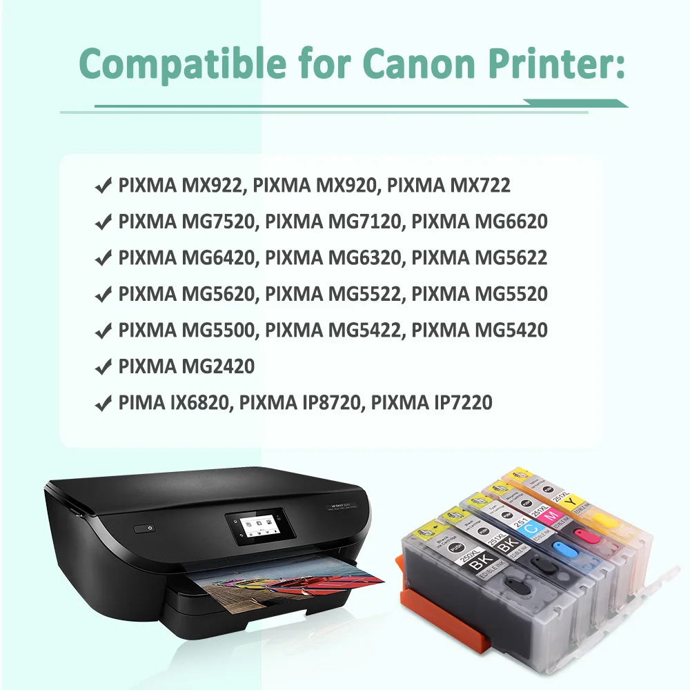 5PK PGI 250 CLI 251 картридж со съедобными чернилами для canon PIXMA MG5420 MG5422 MG5520 MG5522 MG6420 IP7220 MX722
