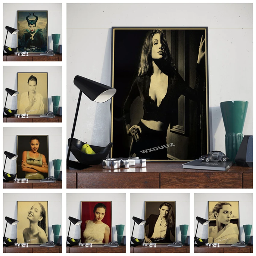 Винтажная роспись Анджелина Джоли HD качество домашний декор художественный