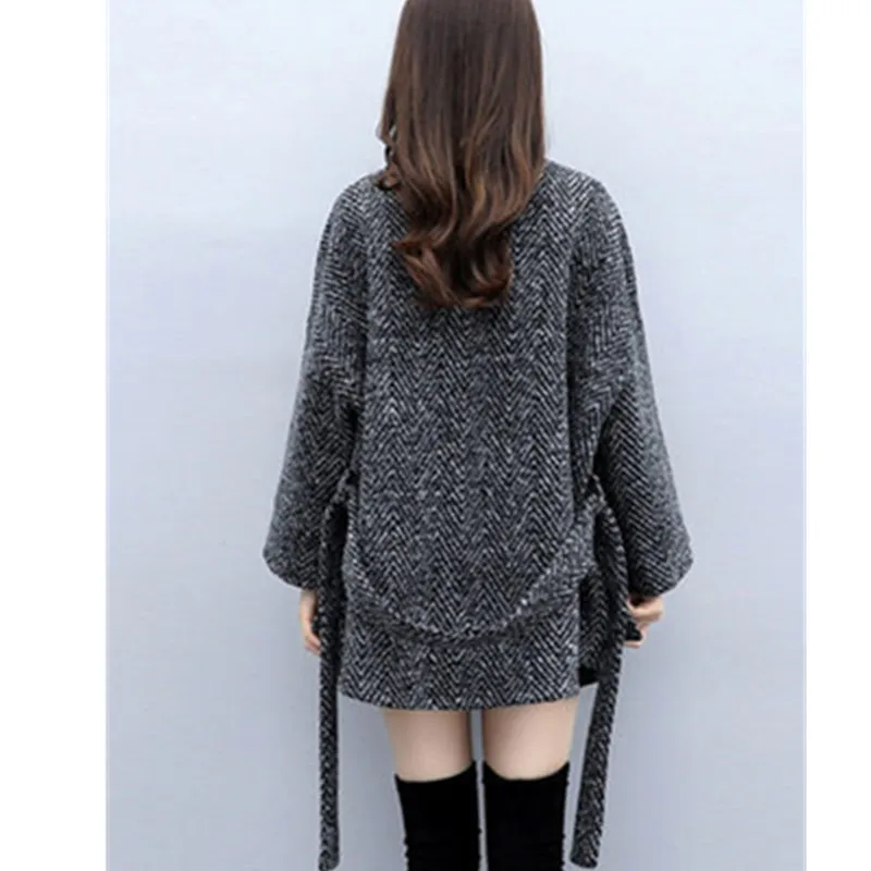 2020 осень и зима новый костюм воротник свободное шерстяное пальто Женская мода