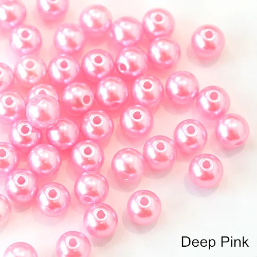 Deep pink Много цветов ABS имитация жемчуга круглые бусины с дырочками DIY браслет серьги Подвески швейные бусы ожерелье Изготовление ювелирных изделий B3625 - Цвет: Deep pink