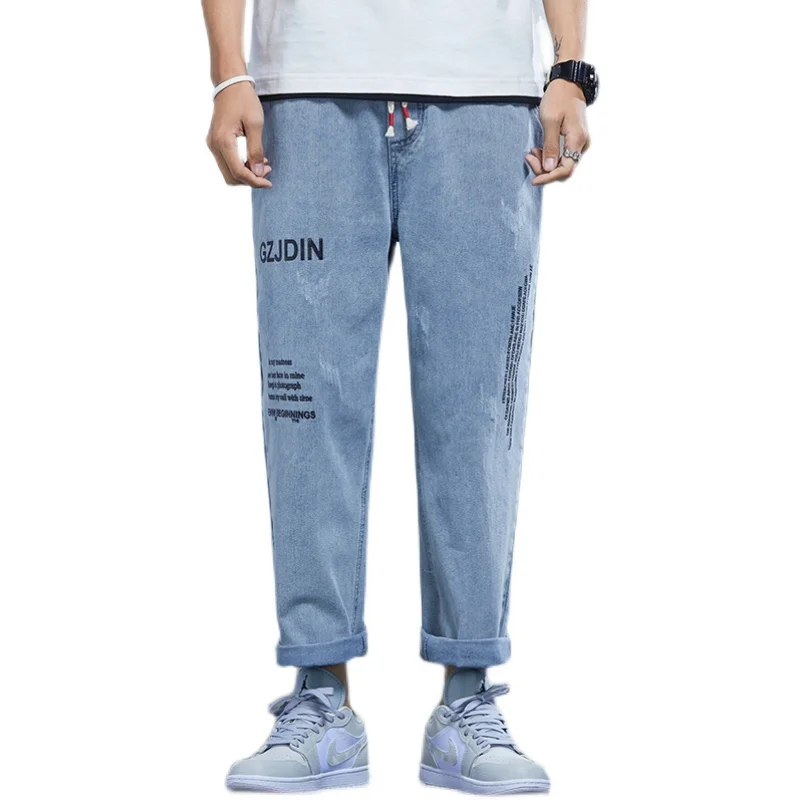 

New Printed Wide Leg Oversize Men's Pants Baggy Jeans For Men Trousers Cargo Denim Overalls Boy Jeans