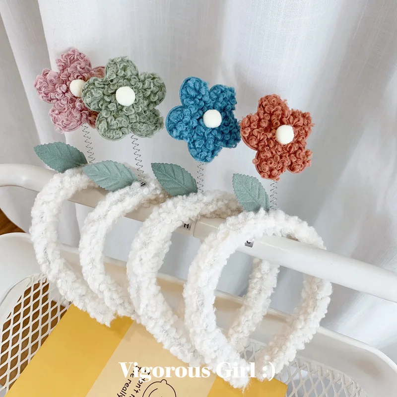 Новинка 2020 Милая трехмерная повязка для волос с цветами в форме сердца девушек