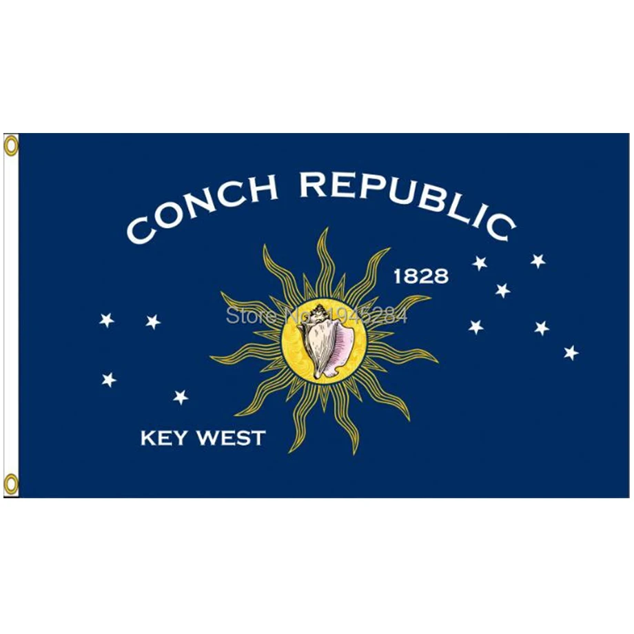 

Florida Key West Conch Republic Flag 3x5ft 90x150cm World Country Nation Flag Banner Custom Digital Printed Polyester