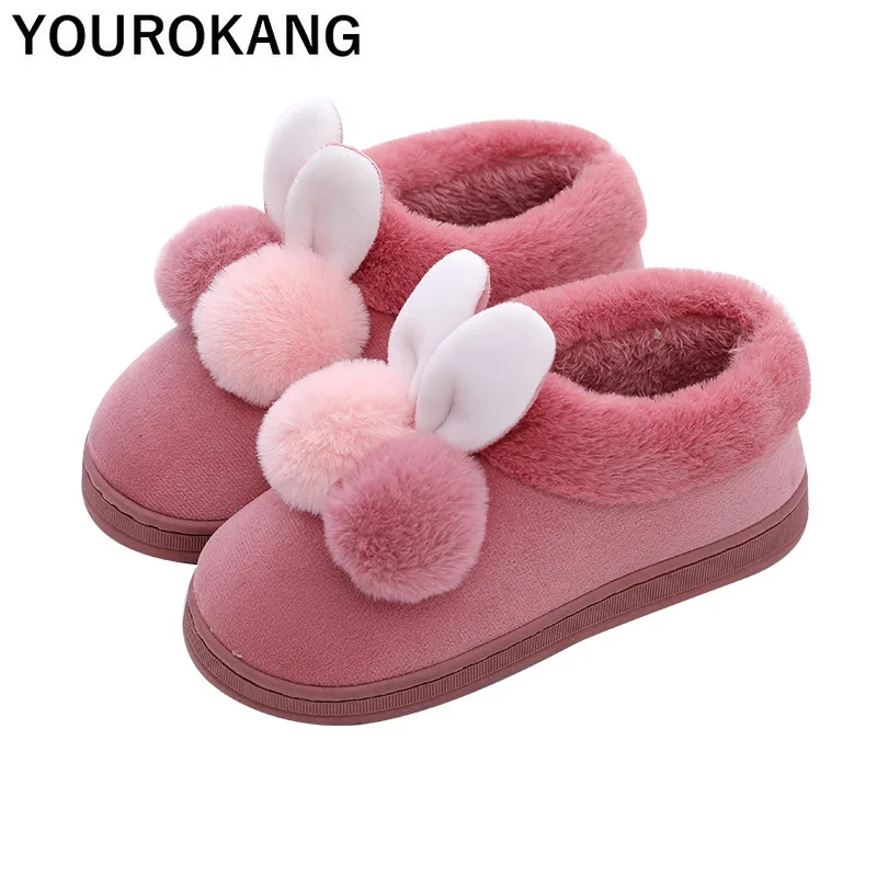 Warm Women Home Shoes Winter Women Cotton Slippers Plush Flat Floor Women Footwear Household Fur Slippers Women Indoor Floor