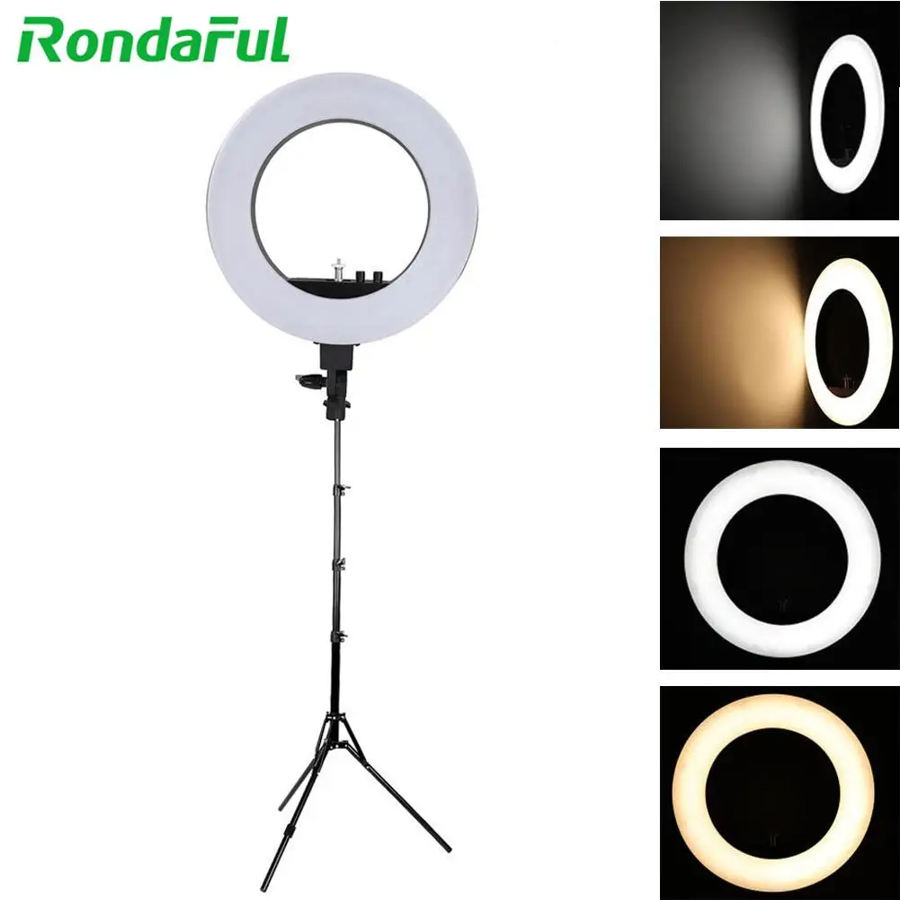 18 &quotсветодиодные кольцевые светильники с подставкой для штатива 2 цвета селфи на