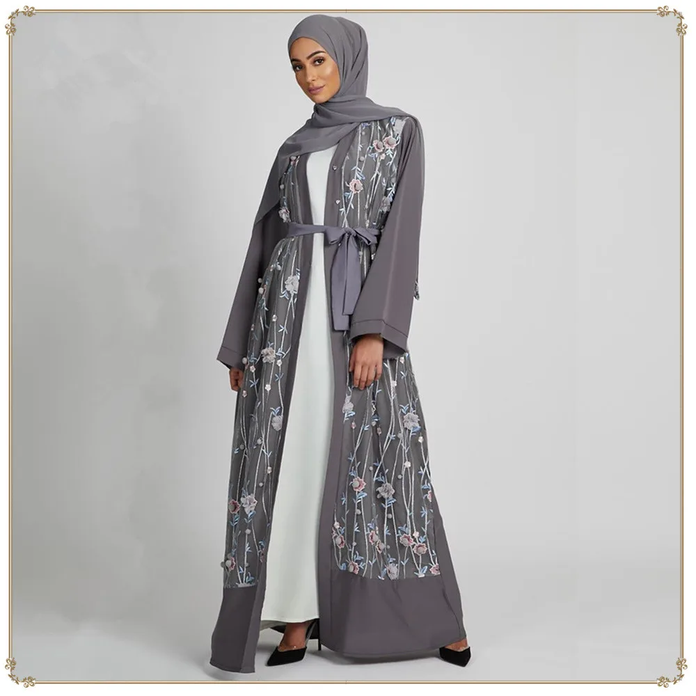 Мусульманское платье с вышивкой Abaya Mubarak Niqab кардиган кимоно длинное туника Jubah