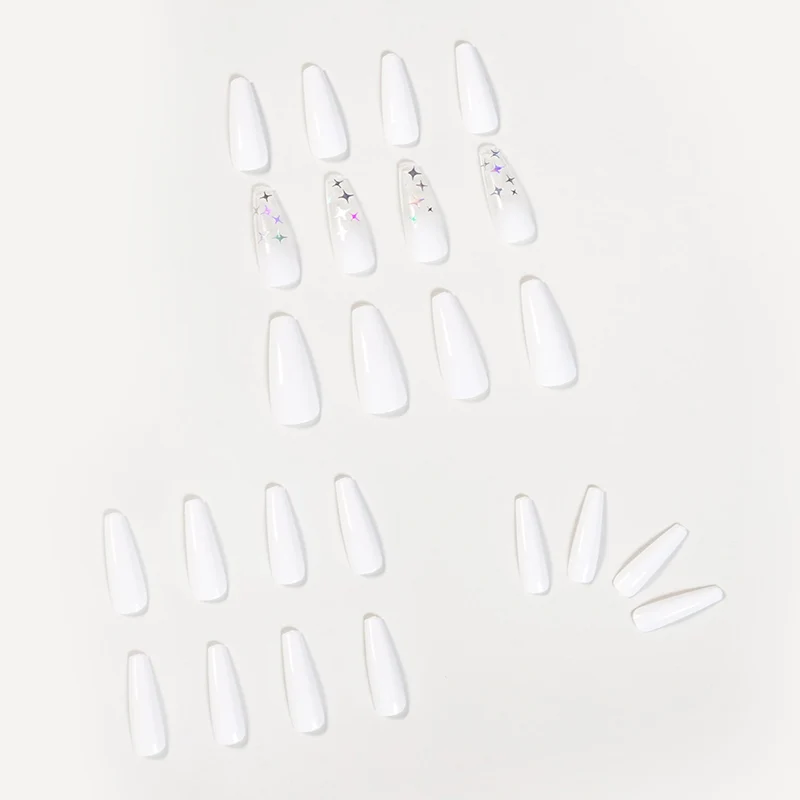 24 шт. нажимайте на ногти с дизайном длинные градиенты балерины радиус звезда