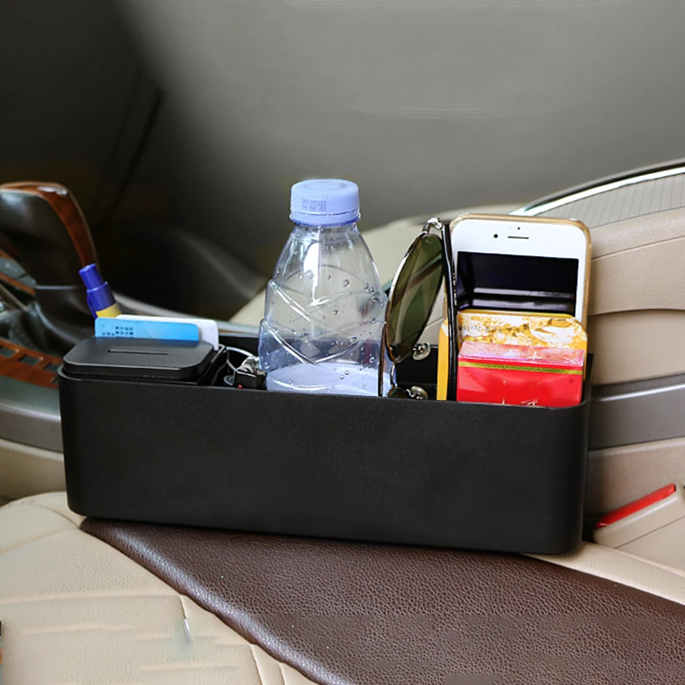 

Car Seat Gap Storage Box Cup Pocket Catcher Organizer Phone Bottle Cups Holder Multifunctional Car Accessories Storage Supplies