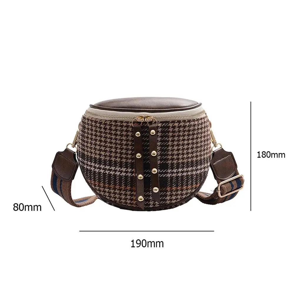 Женская модная шерстяная сумка мессенджер на плечо полукруглая широкая через с