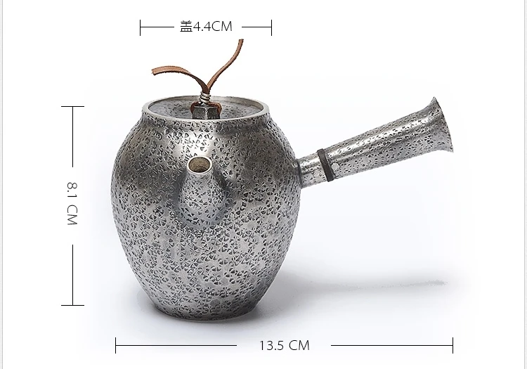 

Sterling silver side-handle silver pot firewood pure hand-made tea making tea Japanese style silver teapot tea ceremony teapot