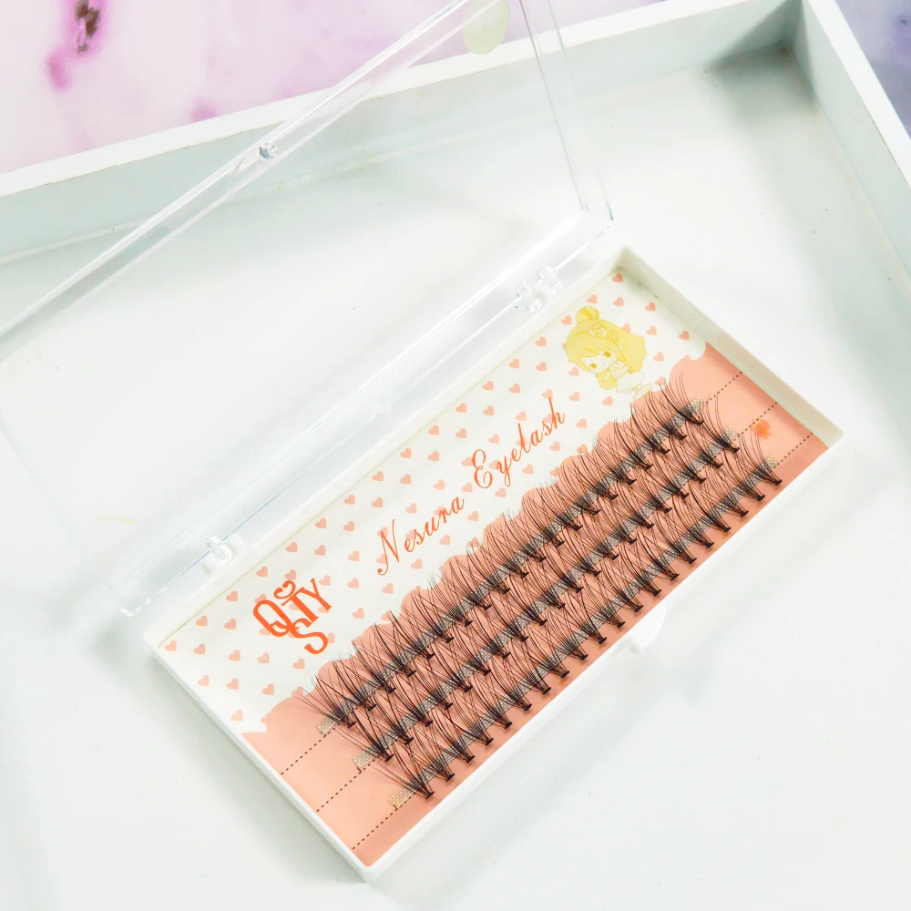 

Natural Fake Eye Lashes 60pcs 8/10/12/14mm Makeup Individual Cluster Eye Lashes Grafting Fake False Eyelashes