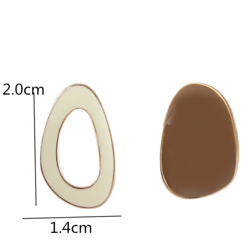 Милые серьги неправильной геометрической формы глазурованные металлические для