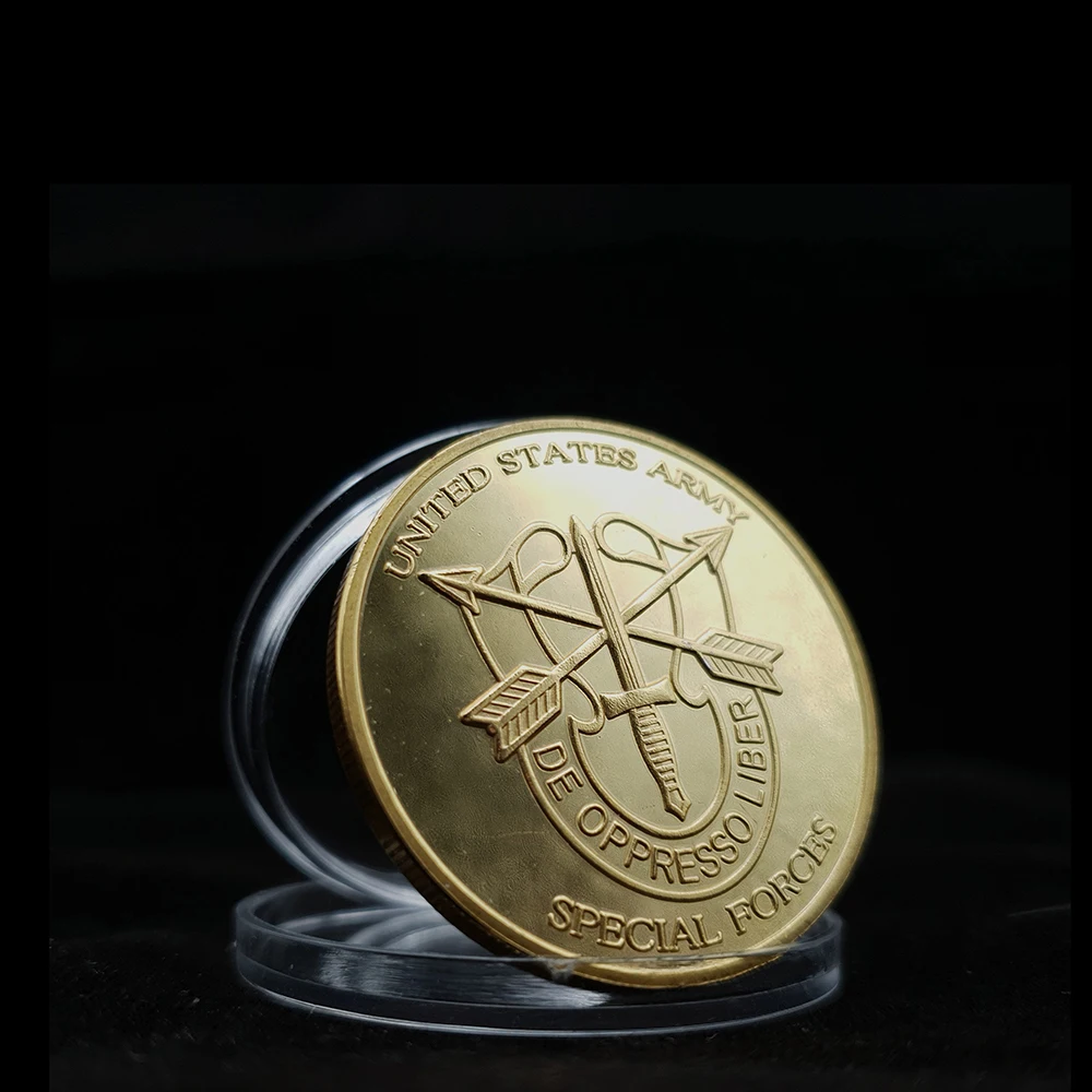 Армии США спецназ Монетка зеленые береты Liberty свободу Золотая монета
