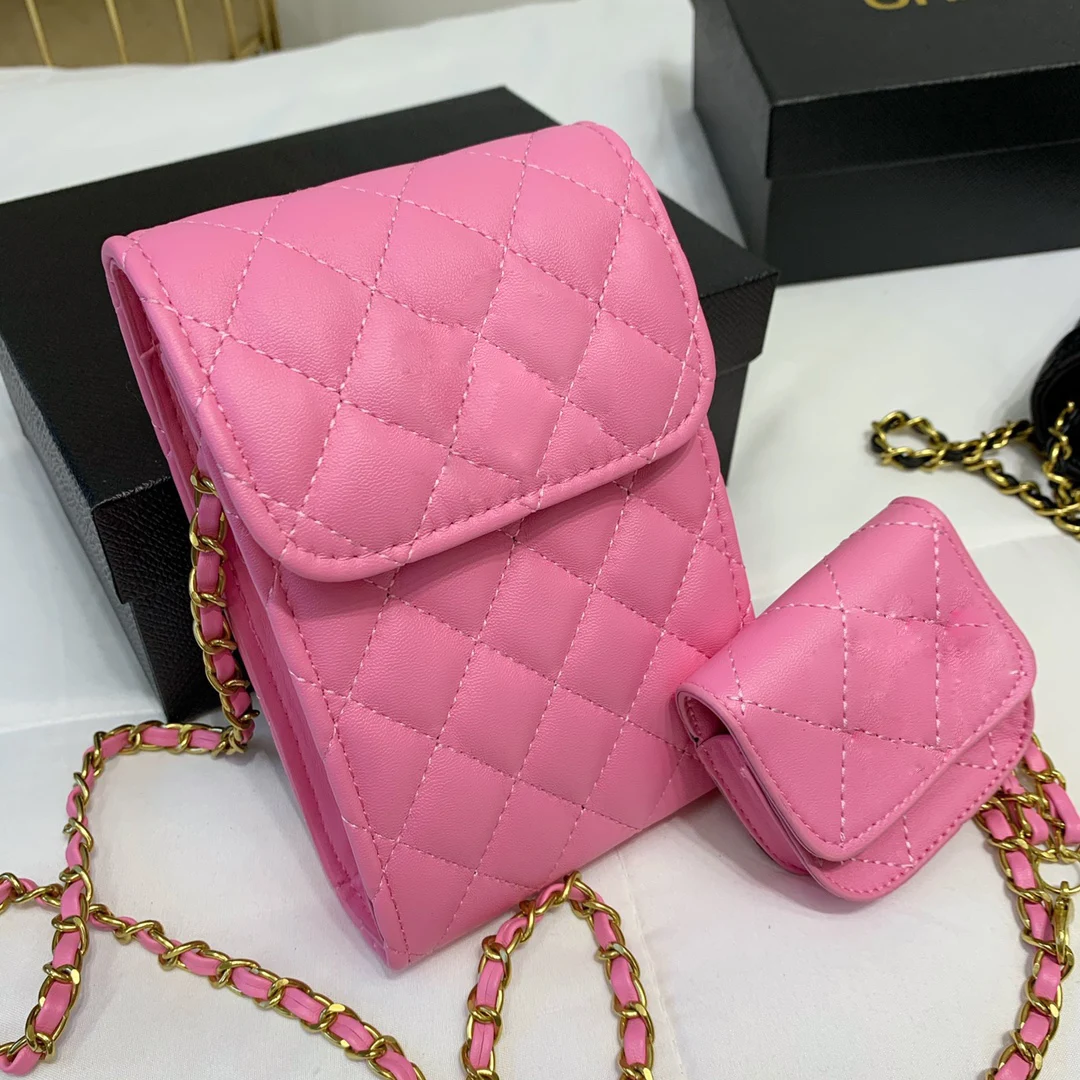 

Brand Designer Bag Pink Crossbody Bags for Women Chains Shoulder Bags Fashion Compostite Bag Bolsa Feminina Mini Lipstick Purse