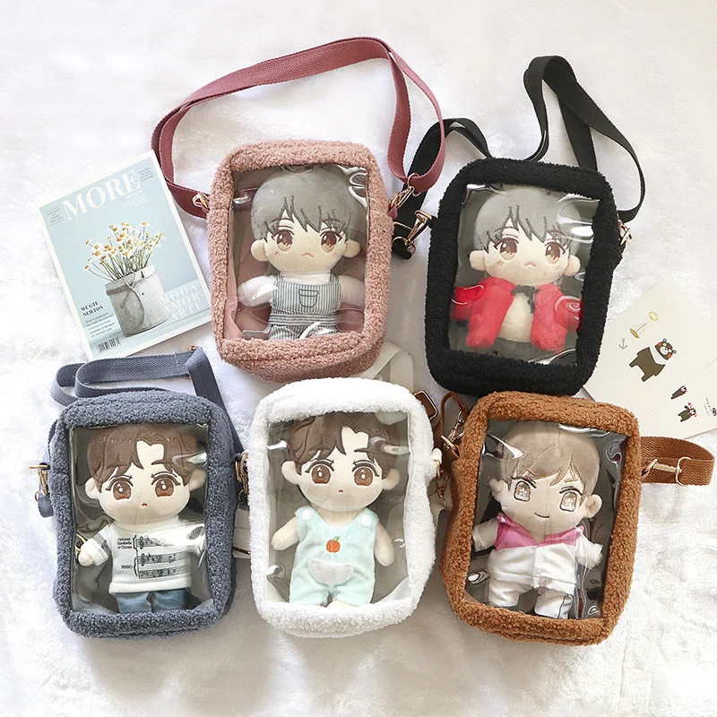 

Harajuku Kawaii Bag Transparency Itabag Mini Messenger Furry Bag Japanese Sweet Lolita Shoulder Ita Bag Badge 20cm Doll Show