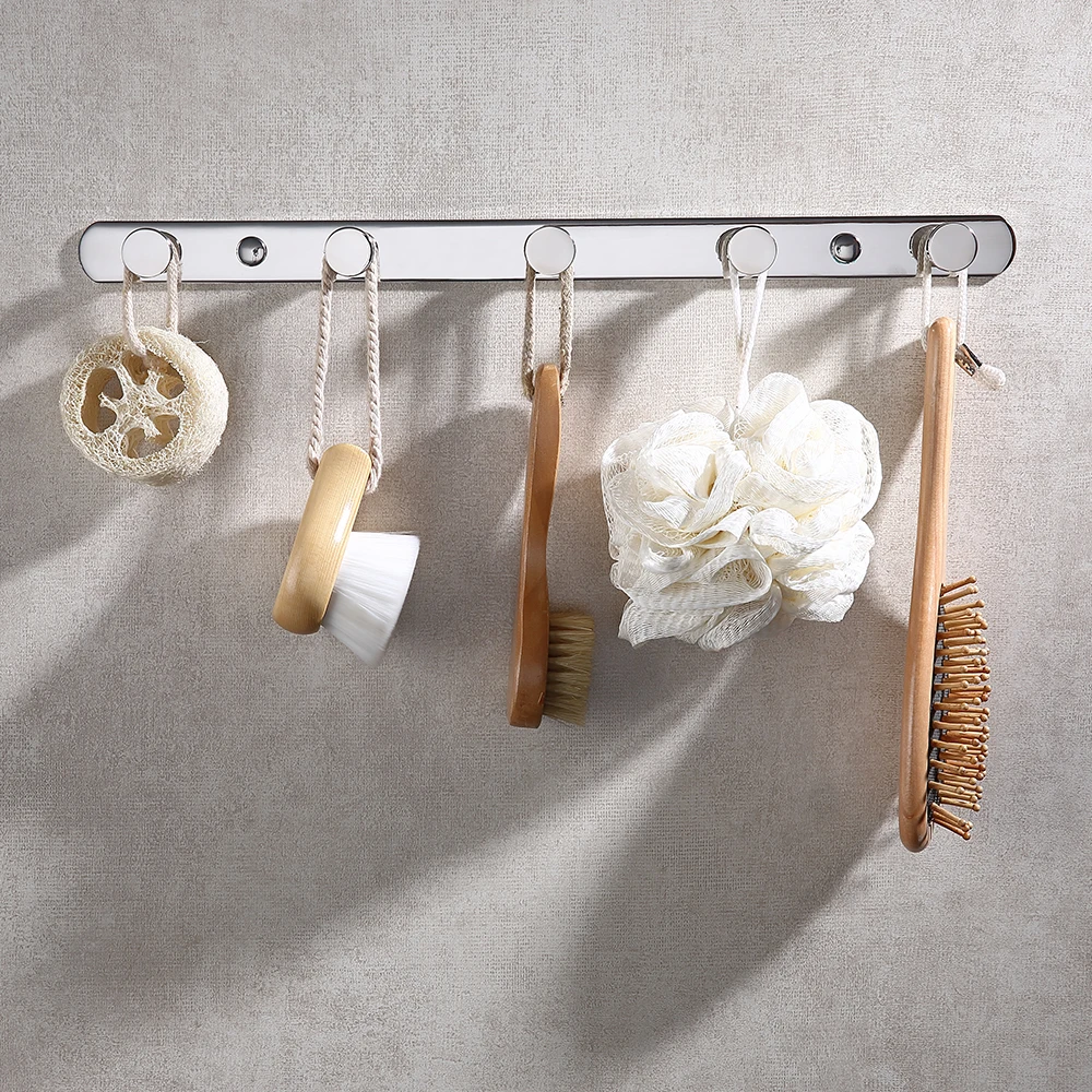 taicute t chrome bathroom robe hooks heavy duty towel hanger wall mount clothes coat holder steel rack accessories for bathroom free global shipping